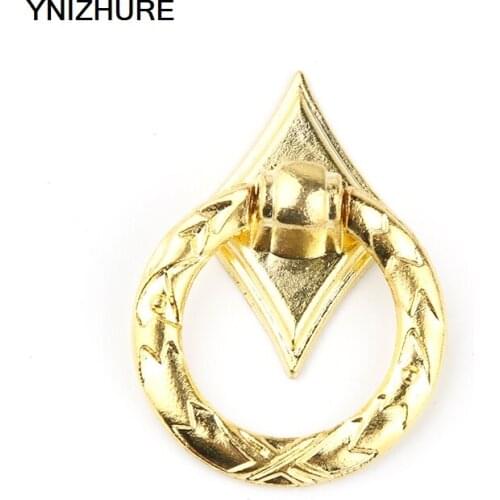 30PCS 30mm Mini Drop Rings Furniture Drawer Cabinet Knobs Golden Dresser Cupboard Antique wooden jewelry box decoration