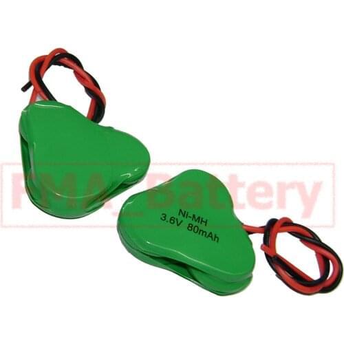 3x Ni-MH Button Rechargeable Battery 3.6V 80MAH PLC Data backup power 3SYL wires