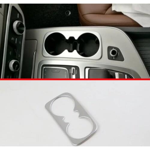 ABS Pearl Chrome Interior Cup Drink Holder Cover Trim Bezel Frame Molding Garnish For AUDI Q7 2016 2017