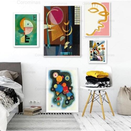 Abstract Geometric Art Poster Modular Hd Prints Canvas Painting Color Block Pictures Exhibition Gallery Wall Art Home Decoration
