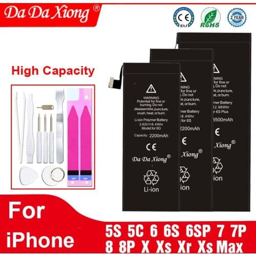 2021 High Capacity phone Battery For iPhone 5se 6 6s 7 7 8 Plus X 0 Cycle Lithium Replacement Batteries