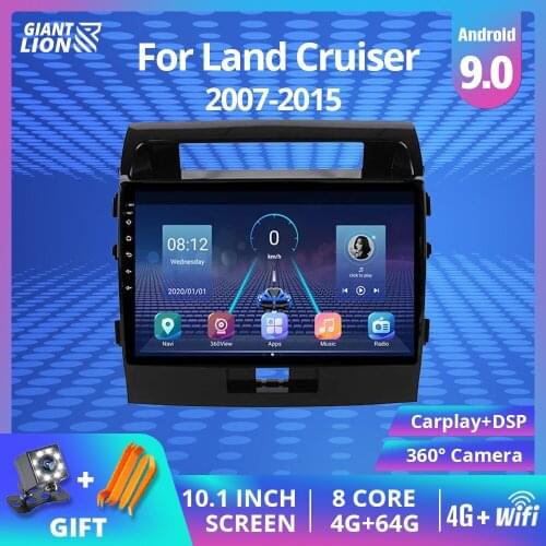 2Din Android 9.0 Car Radio For Toyota Land Cruise 2007-2015 Car Multimedia Video Player Stereo GPS Autoradio No 2 Din Car DVD