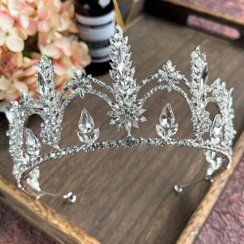 Glitter Rhinestone Bridal Crown Simple High-end Wedding Tiaras Headband Birthday Hair Accessories HQ0180