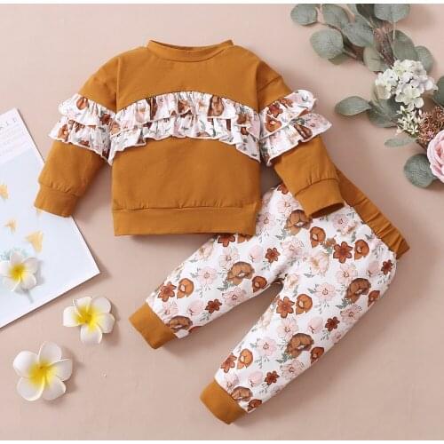 Bobora Toddler Baby Boy Girls Clothes Unisex Print Long Sleeve Romper Tops+Elastic Long Pant Leggings Outfit Set Autumn