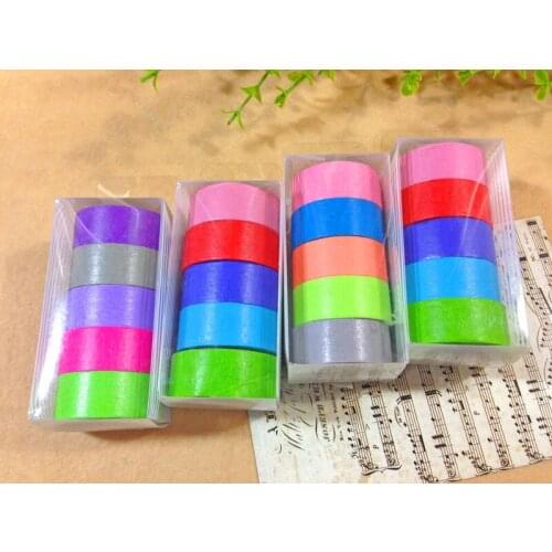 DIY 5 x Rainbow Roll DIY Washi Sticky Paper 1.5 x 5m Tape Masking Tape Scrapbooking for Decor Scrapbook Photo Album
