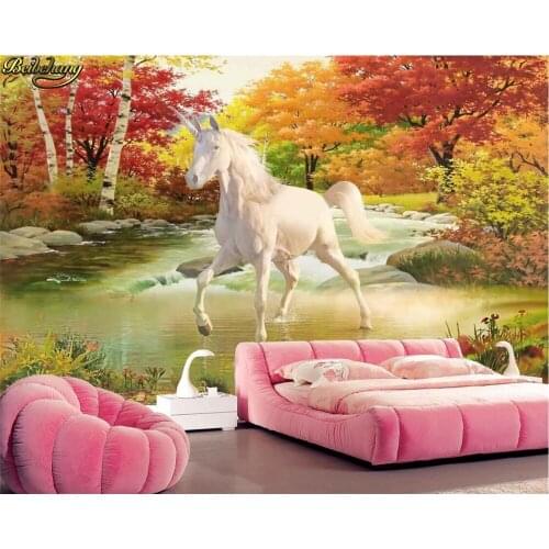 Beibehang Custom Photo Wallpaper Mural European Unicorn Oil Painting Landscape Decoration TV Background Wall Painting Wall paper