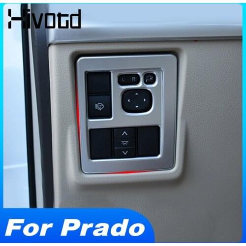 Hivotd Headlight Adjustment Button Cover Interior Car Accessories Decorative Frame Trim For Land Cruiser Prado 150 2019 2020