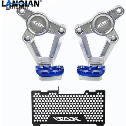 CNC Aluminun Passenger Rear foot Set For HONDA X ADV XDVA 2017 2018 Folding Rear Foot Pegs Footrest and radiator grille guard