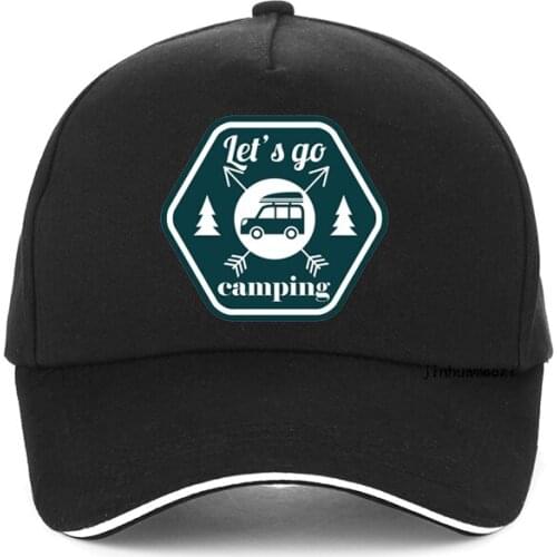 Lets Go Camping cap fashion print outdoor camping Baseball caps Unisex snapback hat adjustable Leisure Men Women bone