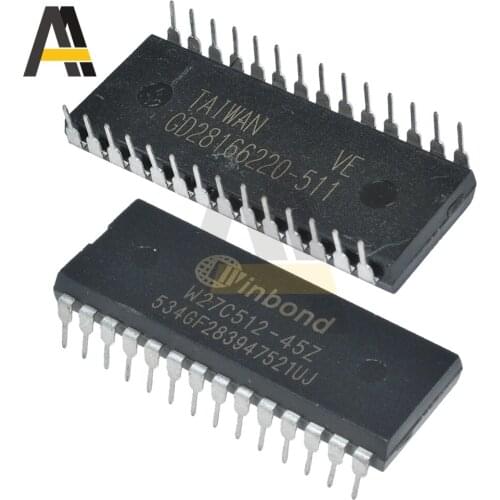 10 pcs/Lot IC Chips W27C512 DIP-28 W27C512-45Z 28DIP IC EEPROM 512KBIT Original Integrated Circuits