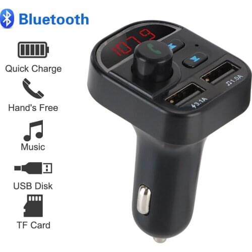 Multimedia Player Fast Charging Multifunction Quick Charger 3.0 Dual USB Charger 12V Car Bluetooth Charger Adapter QC 3.0