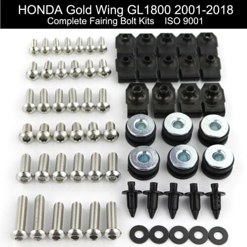 Fit For Honda GL1800 GOLDWING 2001-2018 Complete Full Fairing Bolt Kit Bodywork Windscreens Screws Clips Speed Stainless Steel
