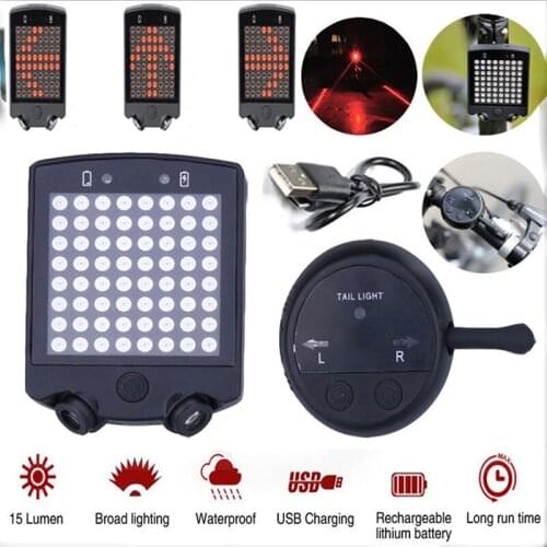 Bicycle Turn Signal Direction Indicator Light,Wireless Remote Control USB Charger MTB Bike Automatic Ind