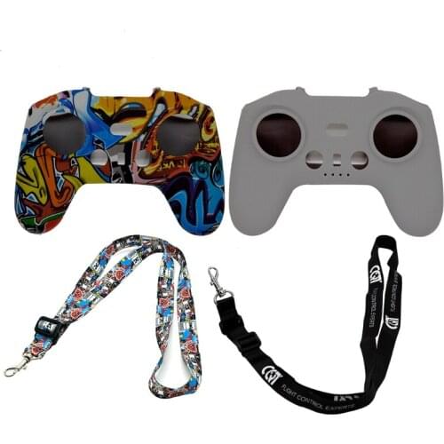 Silicone Case Cover Neck Strap for -DJI FPV Combo Remote Control Protector Anti-Slip Grip Skin Lanyard Drone Accessories