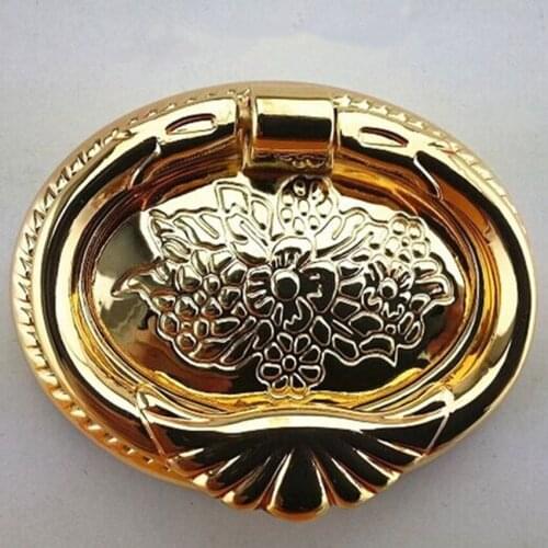 Modern fashion deluxe gold shaky drop rings furniture handles 32mm gold drop rings drawer cabinet dresser door pull knob handle