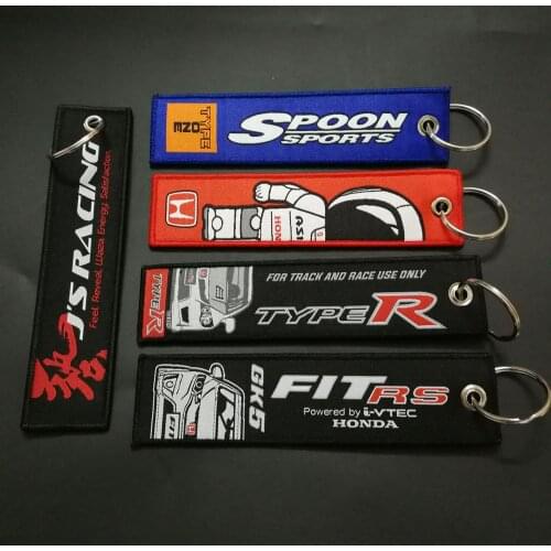 Embroidery Spoon Asimo Type R Key Ring Keychain for Clothing Motorcycles and Cars Key Tag Racing Key Chain buckle