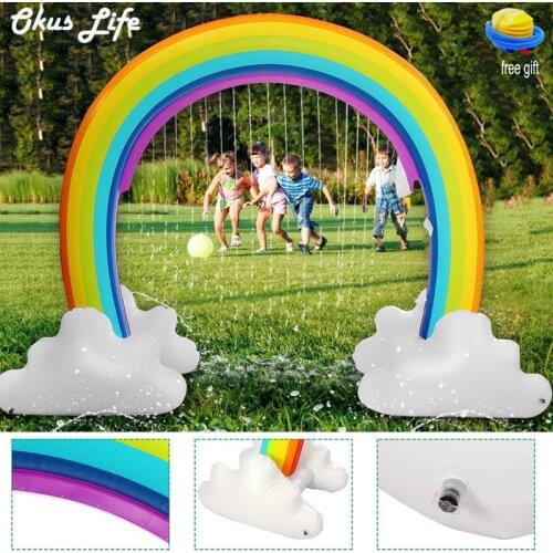 280x160X80cm Kids Inflatable Water Sprinkler Rainbow Arch Bridge Child Play Fun Garden Beach Outdoor Toy Environmental Safe PVC