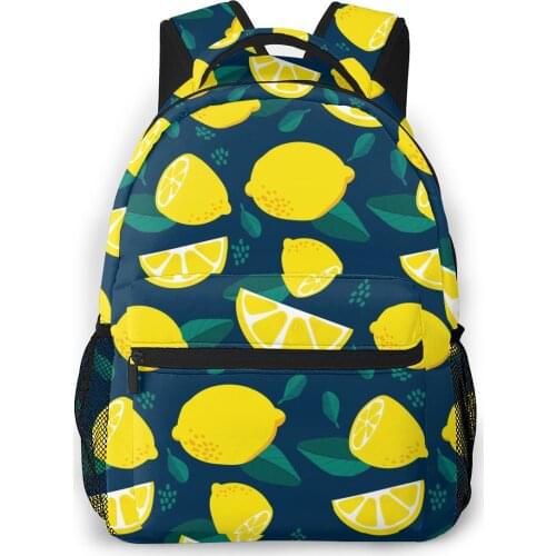 2021 Travel Backpacks Lemon And Green Leaves Girl Backpack For Women Large Capacity School Bag For Teenage