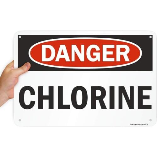 "Danger Chlorine" Sign | 12" x 8" Aluminum