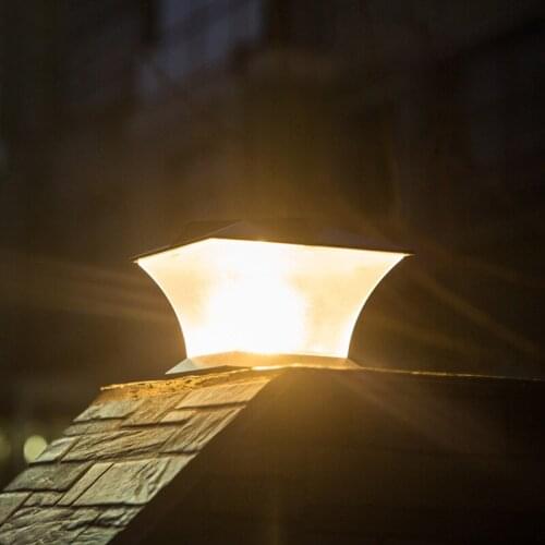 1pcs Outdoor Solar LED Post Lamp Waterproof ABS Solar Pillar Light Villa Wall Landscape Patio Light Outdoor Wall Light