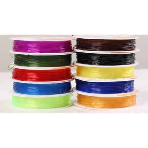 10 Roll/Set Crystal String 0.8mm Elastic String Cord Stretchy Bracelet Bead Cord for Beading Jewelry Making (10 Colors, 6m)