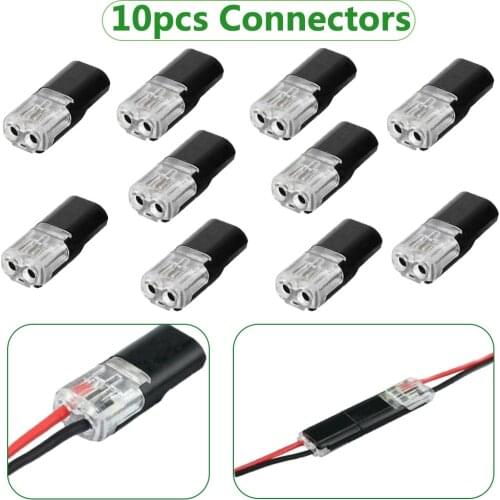 10pcs 2 Way Terminal Spring Quick Connector Cable Clamp Block With No Soldering No Screws Easy Fit For Led Strip Cable Connector