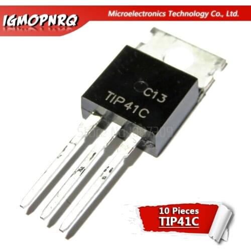 10pcs TIP41C TIP41 TO-220 Bipolar Transistors - BJT 6A 100V 65W NPN new original