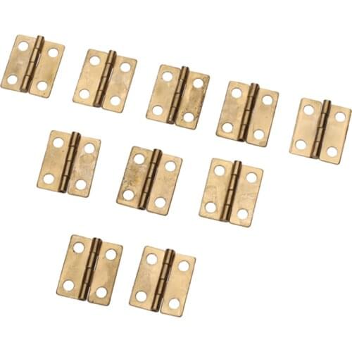 10PCS Small Mini Butt Hinges, for Miniature Doll House Furniture Wooden Boxes Chest Cabinet
