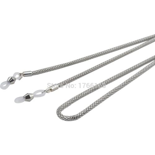 20pcs New Round Stainless steel metal Cords for Reading Sunglasses Neck Chain Cords Holder Glasses Silver Metal Strap Spectacles