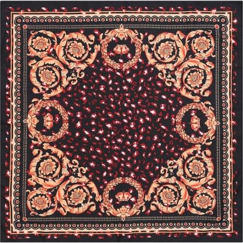 2020 70x70 Leopard print Multipurpose women Silk twill scarf Satin square tie Hairband ladies foulard femme towel bufanda shawl