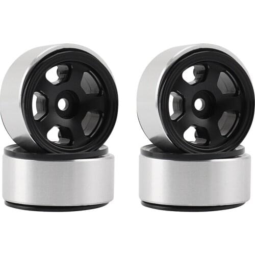 4PCS 1.0 CNC Metal Beadlock Wheel Rims Wheel Hub for 1/24 RC Crawler Car Axial SCX24 90081 AXI00001 Upgrade Parts