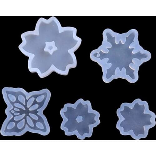 5Pcs Snowflake Flower Pendant Molds Kit Cherry Blossom Resin Mold Jewelry Making