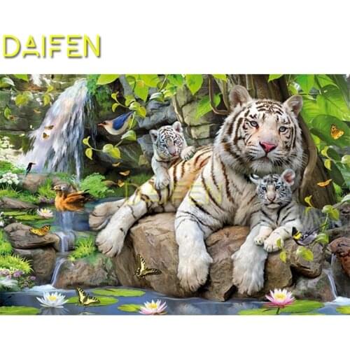 5D DIY Diamond painting lotus Full Square Diamond embroidery Cross stitch white tigers butterfly Full Round Diamond mosaic birds