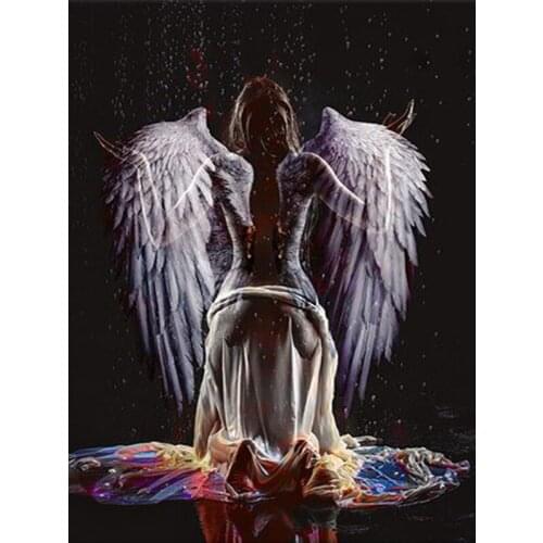 Abstract Sexy Angel Wing DIY Diamond Painting Square Drill Diamond Embroidery Cross Stitch Rhinestone Mosaic Beauty Decorative