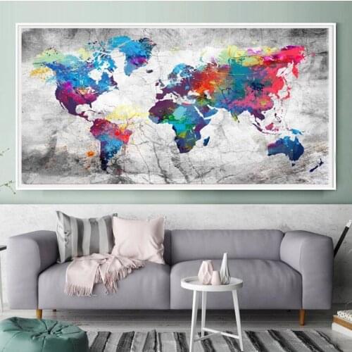 Abstract colorful world map full square diamond painting sale round diamond embroidery Europe office decor for 2020 top gift