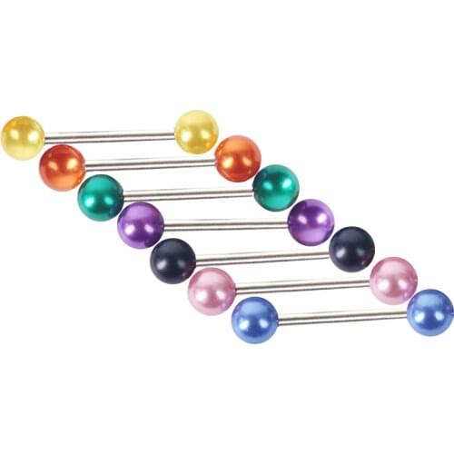 10PCS Acrylic Tragus Nipple Piercing Tongue Rings Bohemian Surgical Stainless Steel Body Piercing Tongue Rings Body Jewelry