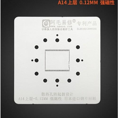 Amaoe A14 RAM BGA Stencil For iPad Air4 CPU Upper Layer IC Reballing Pins Solder Tin Plant Square Hole Heating Steel Mesh