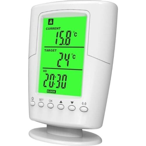 Wireless Programmable Thermostat Socket Controller Heating & Cooling function With Remote Control + LCD Backlight EU plug