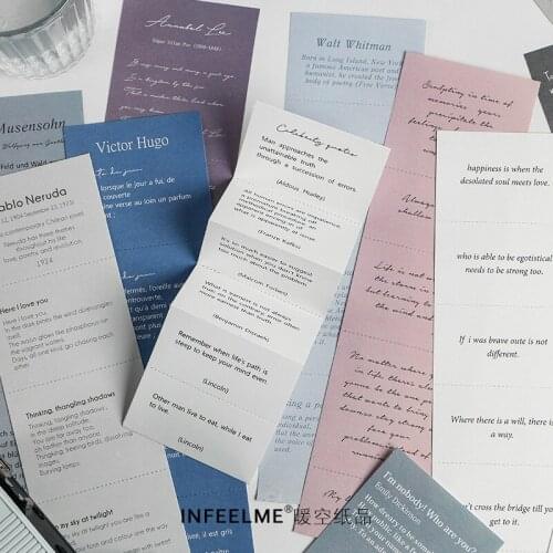 5Sheets/pack Retro Poetry Sentence Memo Pad Agenda List Notepad Diary Stationery School Office Supplies Journal