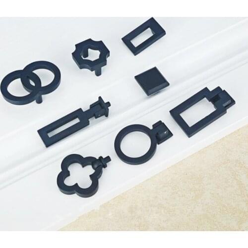 Zinc Alloy Black Finish Handle Cabinet Drawer Pull Knob Door Pull Artistical Chinese Style Furniture Hardware