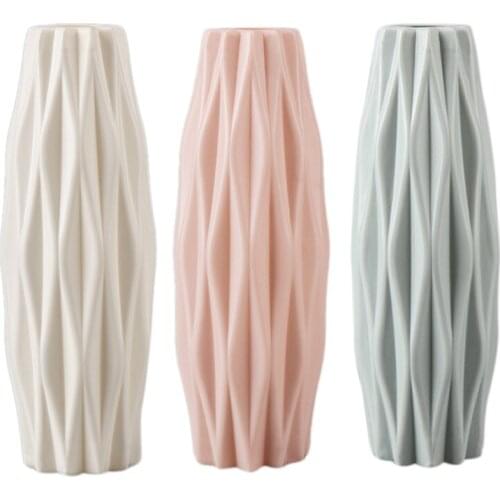 Flower Vase Decoration Home Plastic Vase White Imitation Ceramic Flower Basket Nordic Decoration Vases