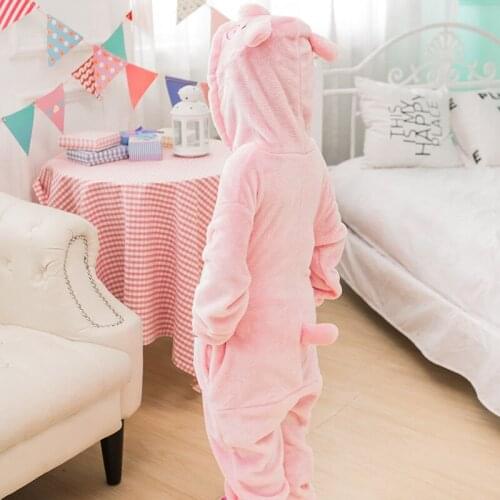 Kids Halloween Costumes Cartoon Animal Pig Cute Outfit Flannel Special Party Boy Girl Onesie Pajama Suit