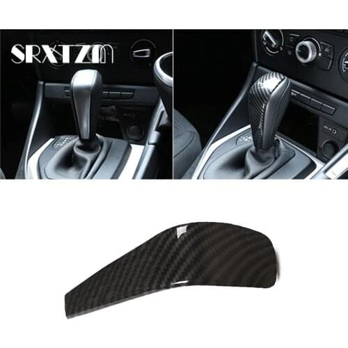 For Bmw E90 E92 E93 E87 3 Series 2005-2012 Carbon Fiber Color Abs Gear Shift Knob Head Cover Trim Car Accessories