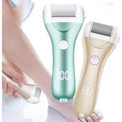 Electric Foot File Rechargeable Hard Skin Remover Pedicure Tools Electronic Callus Remover for Cracked Heels With 3 Roller Heads