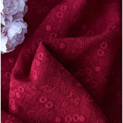 Cotton and linen fabric Embroidery in autumn and winter fabrics High-end gowns and apparel tissus