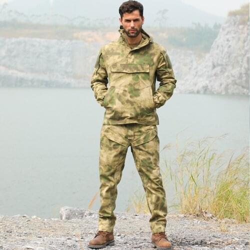 Camouflage Frog Suit Men Outdoor Army Military Uniform Tactical Navy Combat CS Sets (Jacket Pants) Multicam Size M-2XL