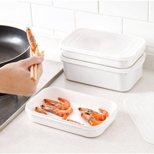 Kitchen Square Refrigerator Storage Box Reusable Plastic Kitchen Food Fruit And Vegetable Fresh Keeping Case With Cover