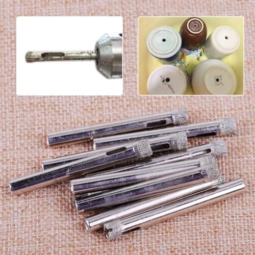 LETAOSK 10 pcs 6mm Diamond Coated Tool Drill Bit Hole Saw Set for Glass Ceramic Marble Tile