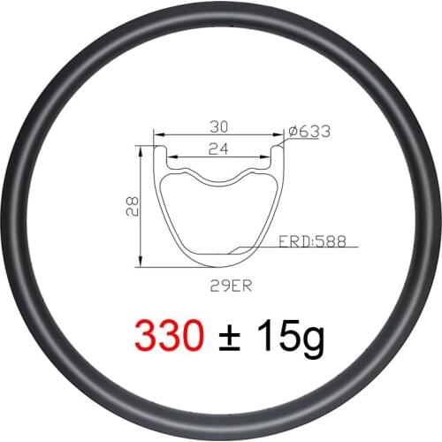 LIENGU 330g 29er 30mm MTB XC Carbon Rim Tubeless Hookless 24mm Inner Width 28mm Deep Cross Country 29 Mountain Bike Wheel