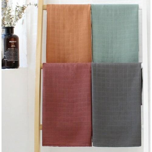 60X60cm Muslin Sequares Bamboo Muslin Swaddles Baby Bath Towel Scarf Newborn Feeding Burp Cloth Face Washcloth Wipe Handkerchief